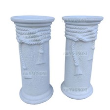 2 Colonne Colonna Capitelli cm 70 cemento e marmo base arredo per busto Coppia