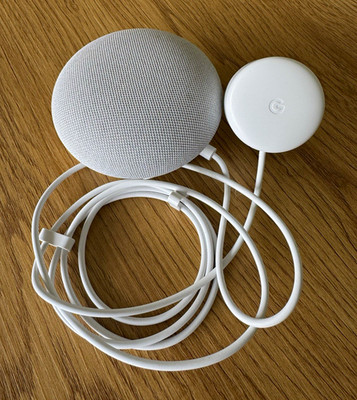 Google Nest Mini Smart Lautsprecher Weiß Google Assistant WLAN Sprachsuche Typ C