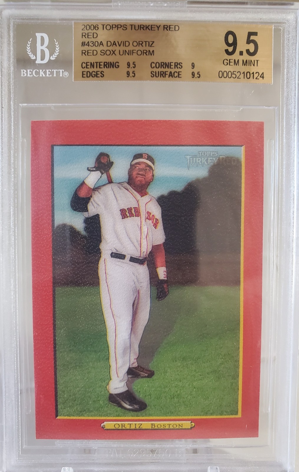 2006 Turkey Red DAVID ORTIZ Red Border Insert Card #450A PSA 9.5 Boston RED SOX view 3