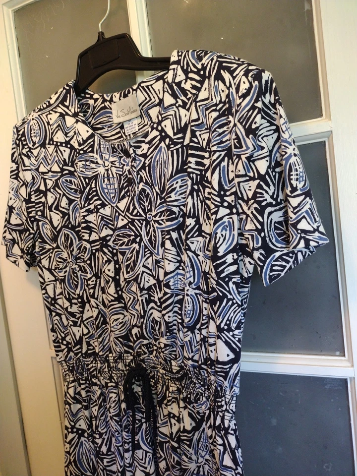 Maxi Vestido para Mujer Via Sant Andrea Talla 16 Vintage Hecho en EE. UU. Fairycore Y2K Azul Marino Foto 3 de 4