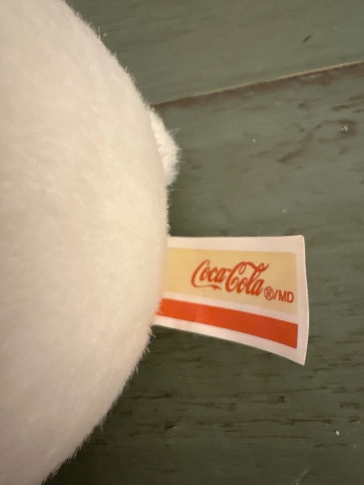 Coca-Cola Coke Mini Bär Plüschtier Stofftier weiß Eisbär rot Winterschal - Bild 3 von 4