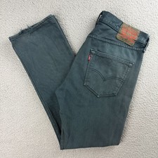 Levis 501 Jeans Men 32x30 Pant Grey Blue Straight Fit Button Fly Denim Vintage 4