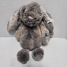 Jellycat Woodland Bashful Bunny Rabbit Plush Gray Brown Stuffed Toy 12” Easter