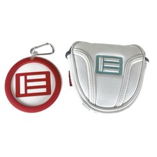 Evnroll Mallet Putter Head Cover Magnetic White Aqua And Bag Tag With Carabiner
