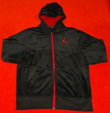 Nike Youth Jordan Full Zip Velour Hoodie Jacket Black Large 12-13