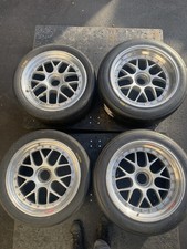18 Bbs E01 Porsche 911 Gt3 Cup Car Center Lock Wheels New Pirelli Slick Tires
