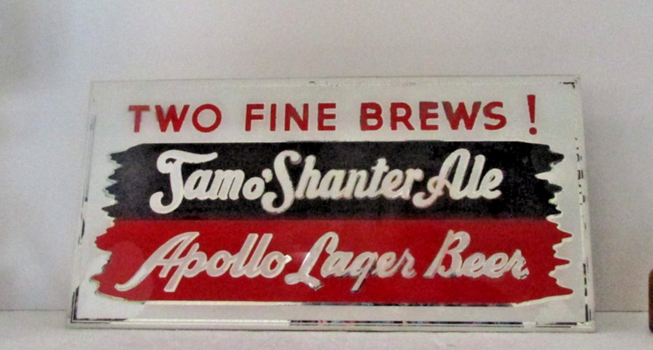 TWO FINE BREWS TAM O'SHANTER ALE -  APOLLO LAGER BEER ROCHESTER NY SIGN