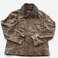 Pendleton Aztec print trucker jacket, sherpa collar, southwestern western, L