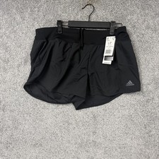 Adidas Run It Short W Shorts Womens L Black 3.5 Inseam AEROREADY Running Gym
