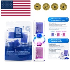 5 Gram 50 Packets Blue IndicatingBlue to Pink Silica Gel Packets Desiccants...