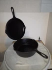 Vintage 1950/60's  Lodge "Foursome" 4-IN-1 Cast Iron Skillet & Hinged Lid Set.