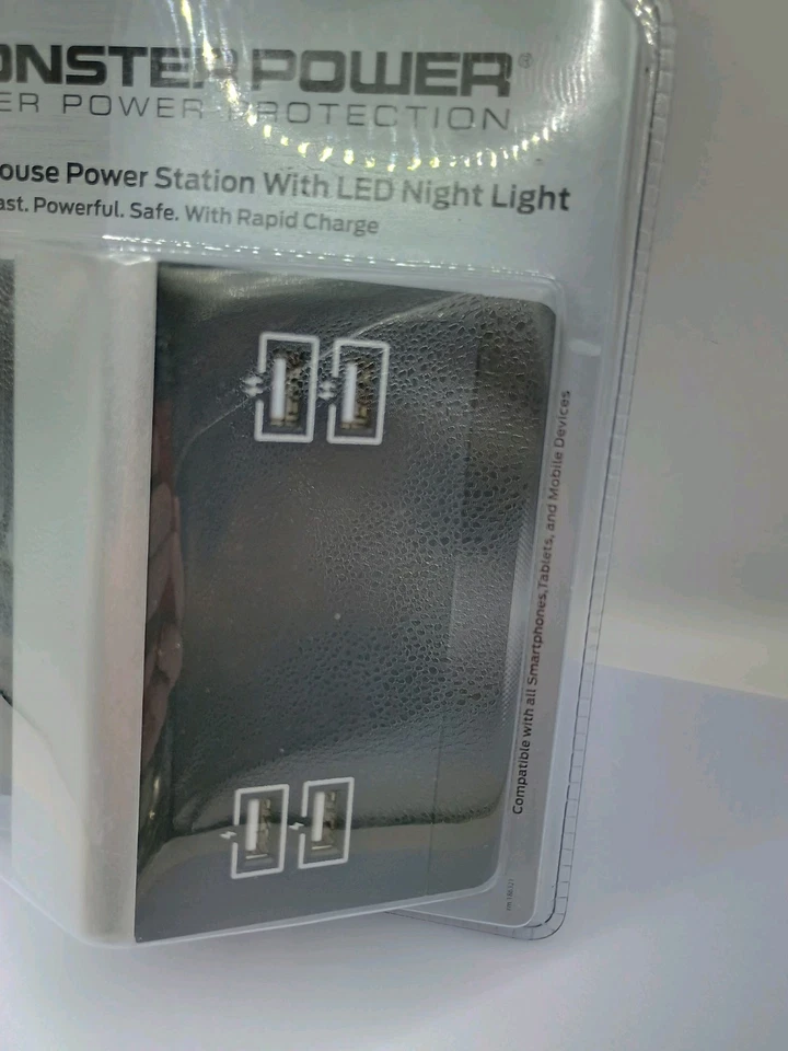 Monster USB FAST CHARGER Power Home Charging Station with 4 USB Ports 6ft Cord - Image 4 of 4