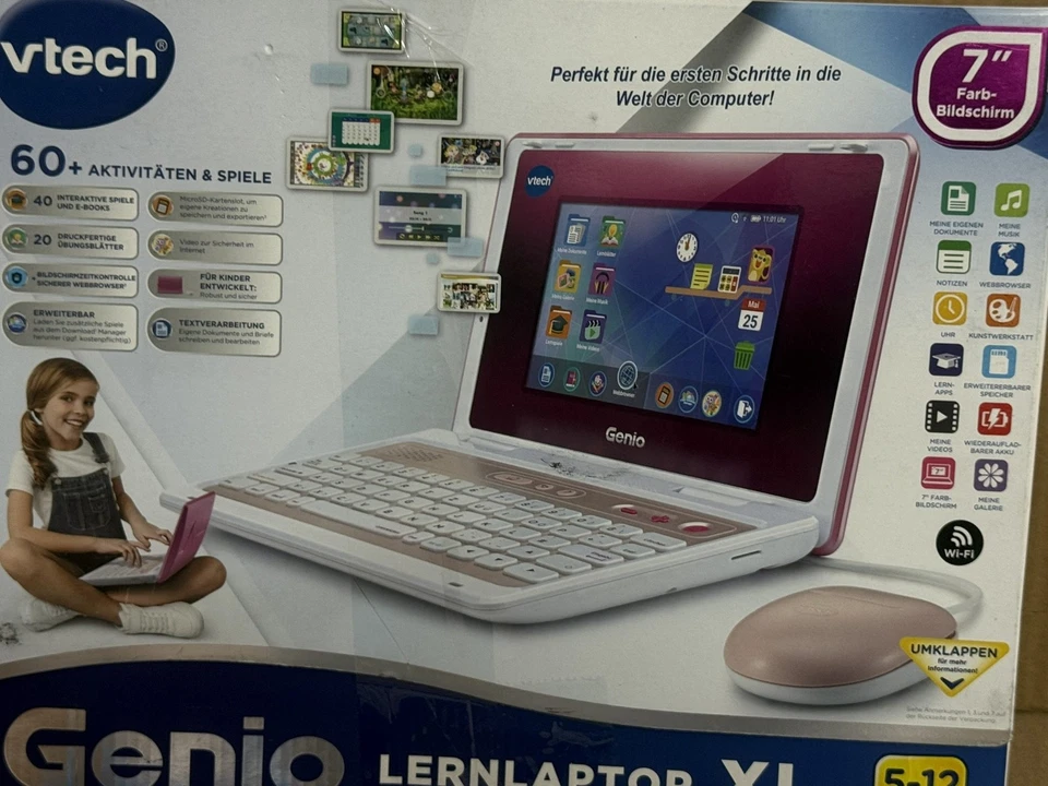 Vtech Kindercomputer School & Go Genio Lernlaptop XL silber 40 Lernspiele WLAN - Bild 2 von 4