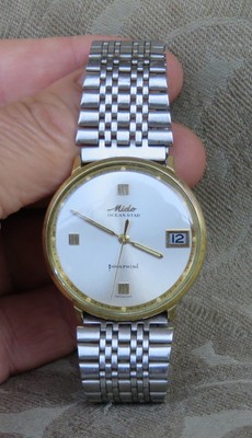 1964 MIDO OCEAN STAR POWERWIND 17J AUTOMATIC 14K GOLD FILLED MEN WATCH EXCELLENT