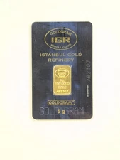 5 Gram IGR Istanbul Gold Refinery 999,9 Fine Gold Bar Sealed in Blue Assay Card