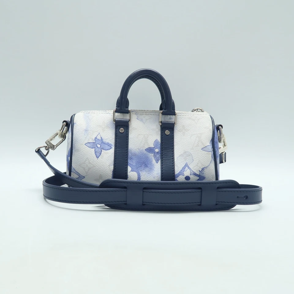 路易威登 Keepall XS 蓝色和白色水彩帆布挎包 T_ZY0000391493 — 第 2/4 张图片