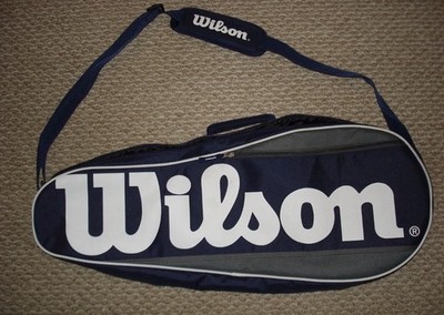 Wilson Tennis Racquet Cover Carry Case Bag w/ Shoulder Strap Blue Gray