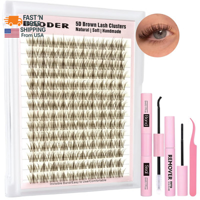 Brown Lash Clusters Kit Wispy Lash Extension Clusters Natural Eyelashes C Curl 1