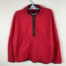 Nautica Womens Jacket Sz L Large Long Sleeve 1/2 Zip Fleece Solid Excellent