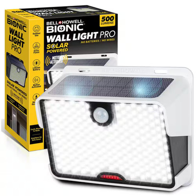 Bionic Wall Light Pro 3-Watt Equivalent Integrated LED White 500 Lumen Solar Mot