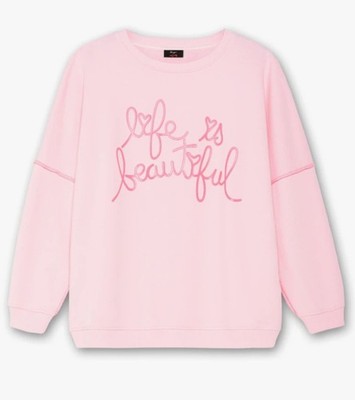 Miss Goodlife Sweatshirt  Pastellflieder Bedruckt. Gr. 40