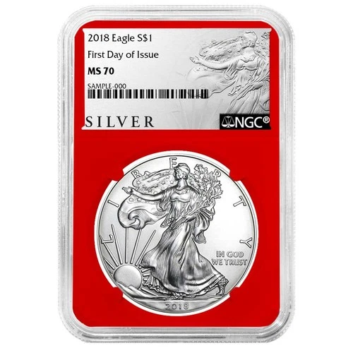 2018 $1 American Silver Eagle NGC MS70 FDI ALS Label Red Core
