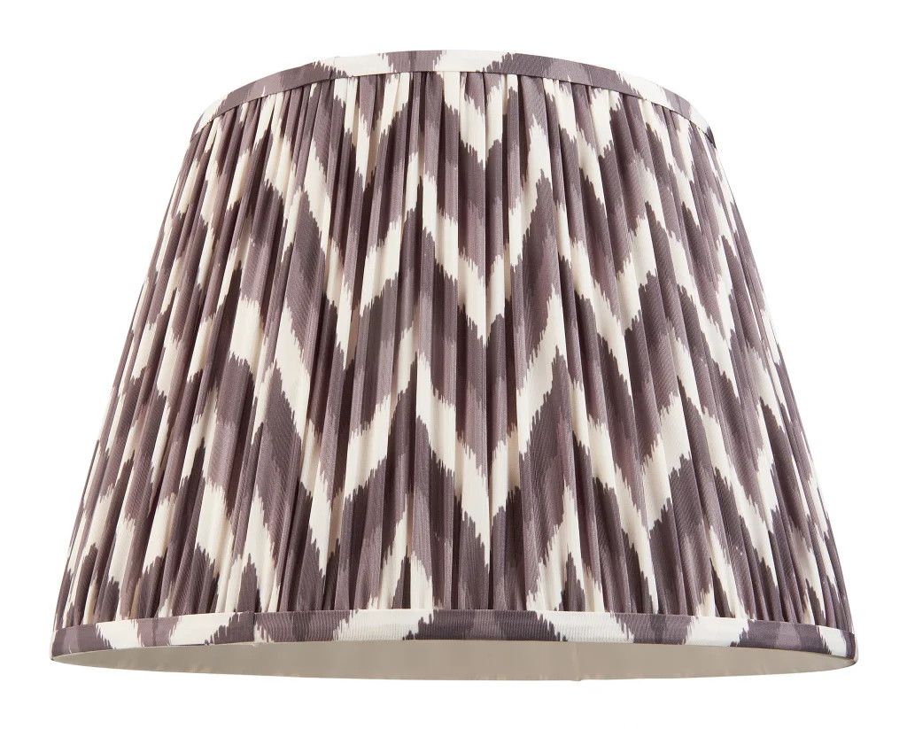 Lampshade Grey 16"" Zigzag Fabric 400mm Endon 111327