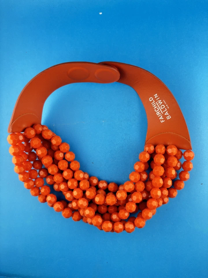 FAIRCHILD BALDWIN BELLA 多股橙色珠皮革项链-磁性 — 第 4/4 张图片