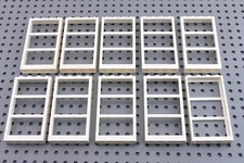 TCM BRICKS White 1x4x6 Window Frame with 3 Panes X10 Compatible Parts & Pieces