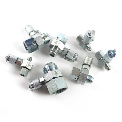 Lot De 7 Raccords Hydrauliques Rotatifs JIC37 - Pour Excavatrice, Test De Pression - Neuf Chine