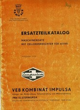 Ersatzteilkatalog Rohrmelkanlage M620 Kombinat Impulsa 1973