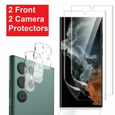 For Samsung Galaxy S25 S24 S23 S22Ultra Plus Hydrogel Full Screen Protector Lens