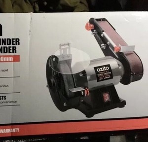 Ozito 240w Bench Grinder And Belt Sander Adjustable Tool Rests And