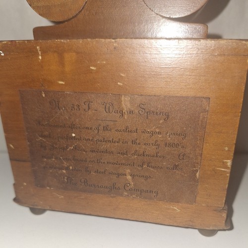 Rare Miniature Antique Wagon Spring Clock By The Burroughs Company Number 53T - Picture 9 of 9