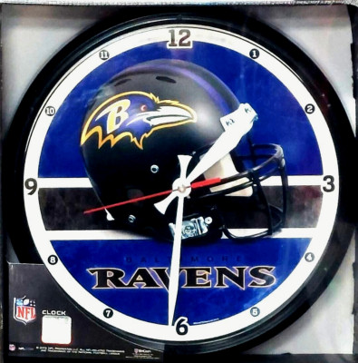 Ravens Clock Baltimore Ravens 12-inch Black Plated Wall Clock | eBay