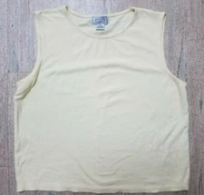 JENNIFER MOORE - WOMENS SOLID YELLOW TANK TOP SIZE X-LARGE