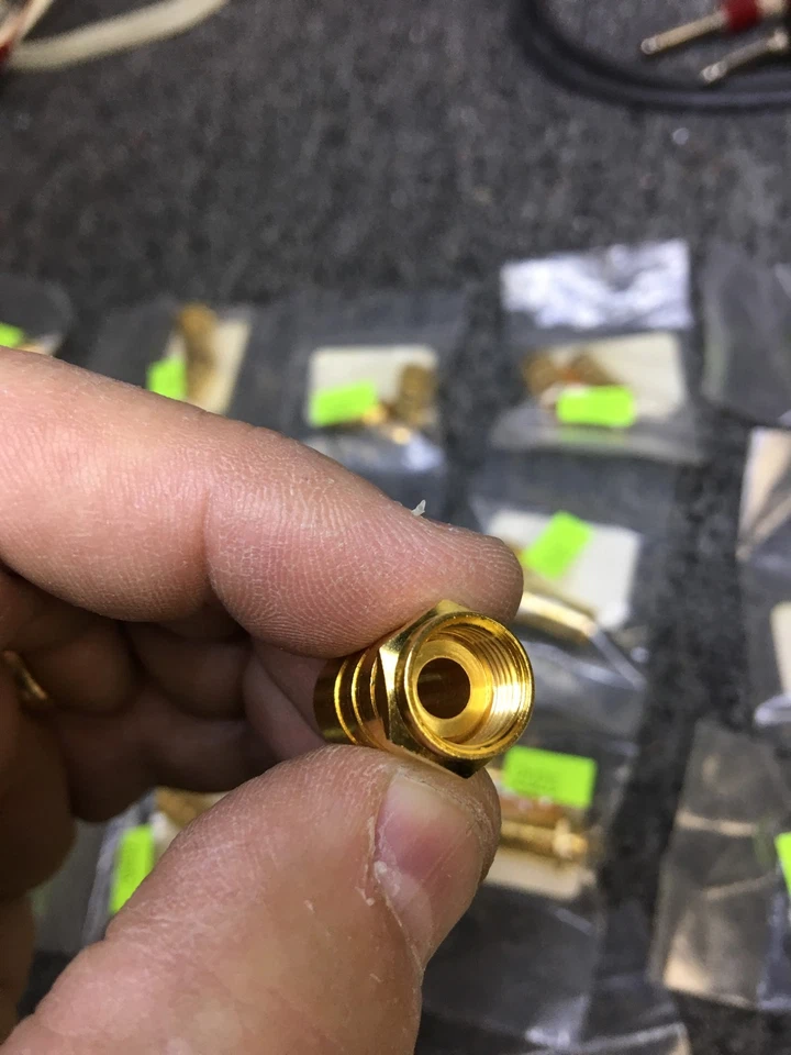 NEW Monster Cable RG6 Pair Crimp 24k Gold Plugs - SET OF 2 (1 pr) Buy Qty & SAVE - Image 3 of 4