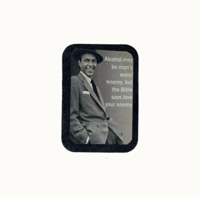 Biker Chopper Man`s Worst Enemy Frank Sinatra Echt Leder Aufnäher Leather Patch