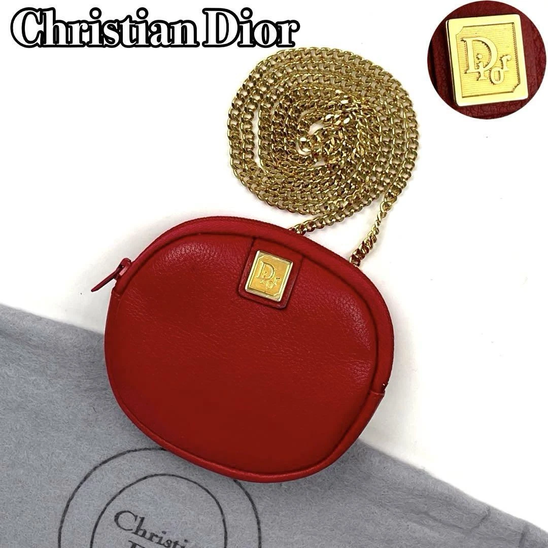 Authentique sac à bandoulière Christian Dior en cuir rouge du Japon