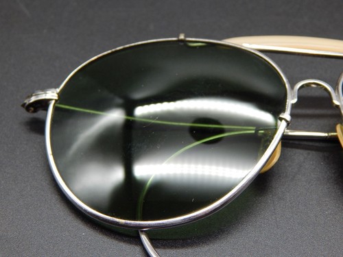Vintage Rochester Optical Ful-Vue Nickel Plated Frame WWII Aviator Sunglasses - Picture 7 of 10
