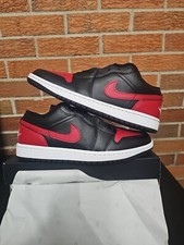Nike Air Jordan 1 Low Bred Sneakers Shoes Black/Varsity Red/White 553558-067 8M