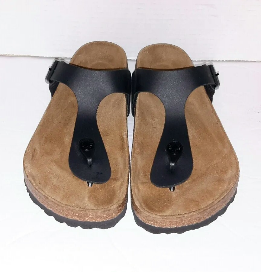 BIRKENSTOCK GIZEH BIRKO-FLOR THONG SANDALS BLACK SIZE 38  display picture 1