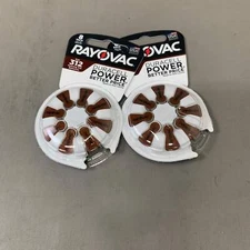 ENERGIZER (2 PACK, 8 BATTERIES EACH) Rayovac Hearing Aid Batteries Sz 312 312-8