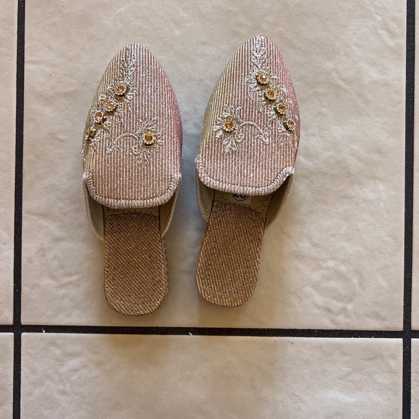 PANTOFOLA D’ORO Pantofole tradizionali fatte a mano bambina taglia 28 babouche marocchino per casa e esterno