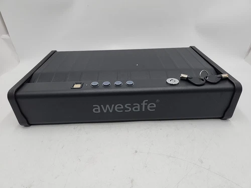 NEW Awesafe Biometric Fingerprint Password Pistol Safe. Damaged Box