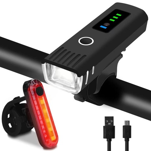 LED Bicycle Lights Front & Rear USB Rechargeable Bike Lights Auto