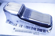 Aluminum Polished Finned Oil Pan Passenger Side 1pc Rm 1986-02 Sbc Chevy 350 V8