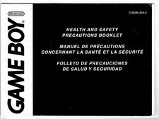 Nintendo Gameboy Health and Safety Precaution Booklet Manual Only