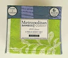 Metropolitan Bamboo Home King Size 1800 Series 6 Piece Bed Sheet Set Cotton