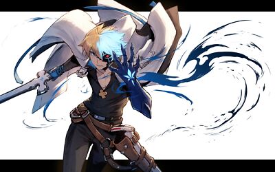 Anime guilty gear boys ky kiske white background simple Play Gaming Mat Desk
